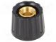 Knoflík  bez ukazatele  plast  Pr.hříd  6mm  Ø20x15mm  černá
