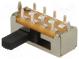 Přepínač  posuvný  pol  3  DP3T  1A/125VDC  ON-ON-ON  Montáž  THT