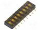 Přepínač  DIP-SWITCH  OFF-ON  0,1A/50VDC  pol  2  -40÷105°C  SMD