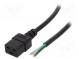 Kabel  IEC C19 zásuvka,vodiče  PVC  Dél  3m  černá  3G1,5mm2
