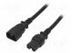 Kabel  IEC C14 vidlice,IEC C15 zásuvka  PVC  3m  černá  3x14AWG