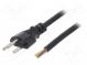 Kabel  vodiče,vidlice SEV-1011 (J)  PVC  1,8m  černá  3G1mm2  10A