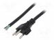 Kabel  vodiče,vidlice SEV-1011 (J)  PVC  3m  černá  3G1mm2  10A