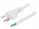 Kabel  vodiče,vidlice SEV-1011 (J)  PVC  3m  bílá  3G1mm2  10A