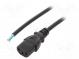 Kabel  IEC C13 zásuvka,vodiče  PVC  0,5m  černá  3x0,75mm2  10A