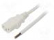 Kabel  IEC C13 zásuvka,vodiče  PVC  0,5m  bílá  3x0,75mm2  10A