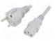 Kabel  CEE 7/7 (E/F) vidlice,IEC C13 zásuvka  PVC  1,5m  šedá
