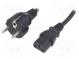 Kabel  CEE 7/7 (E/F) vidlice,IEC C13 zásuvka  PVC  1,8m  černá