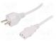 Kabel  CEE 7/7 (E/F) vidlice,IEC C13 zásuvka  PVC  1,8m  bílá