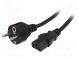 Kabel  CEE 7/7 (E/F) vidlice,IEC C13 zásuvka  PVC  1,5m  černá