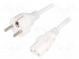 Kabel  CEE 7/7 (E/F) vidlice,IEC C13 zásuvka  PVC  1,5m  bílá