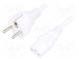 Kabel  CEE 7/7 (E/F) vidlice,IEC C13 zásuvka  PVC  3m  bílá  16A