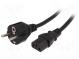 Kabel  CEE 7/7 (E/F) vidlice,IEC C13 zásuvka  PVC  5m  černá
