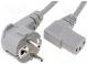 Kabel  CEE 7/7 (E/F) úhlová vidlice,IEC C13 zásuvka 90°  PVC