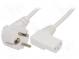 Kabel  CEE 7/7 (E/F) úhlová vidlice,IEC C13 zásuvka 90°  PVC