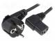 Kabel  CEE 7/7 (E/F) úhlová vidlice,IEC C13 zásuvka 90°  PVC