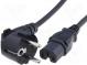 Kabel  CEE 7/7 (E/F) úhlová vidlice,IEC C15 zásuvka  guma  1,8m