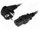 Kabel  CEE 7/7 (E/F) úhlová vidlice,IEC C15 zásuvka  guma  3m