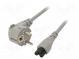 Kabel  CEE 7/7 (E/F) úhlová vidlice,IEC C5 zásuvka  PVC  1,5m
