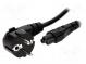 Kabel  CEE 7/7 (E/F) úhlová vidlice,IEC C5 zásuvka  PVC  1m