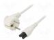 Kabel  CEE 7/7 (E/F) úhlová vidlice,IEC C5 zásuvka  PVC  1m