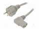 Kabel  CEE 7/7 (E/F) vidlice,IEC C13 zásuvka 90°  PVC  5m  šedá