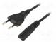 Kabel  CEE 7/7 (E/F) vidlice,IEC C7 zásuvka  PVC  1,8m  černá