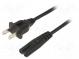 Kabel  IEC C7 zásuvka,NEMA 5-15 (B) vidlice  PVC  1,8m  černá