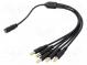 Kabel  DC 5,5/2,1 zástrčka x5,DC 5,5/2,1 zásuvka  přímý  0,5mm2