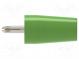 Adaptér  banánek 4mm  32A  zelená  40,4mm  niklovaný
