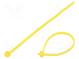 Cable tie  L  100mm  W  2.45mm  polyamide  80N  yellow  Ømax  22mm