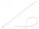 Cable tie  L  100mm  W  2.45mm  polyamide  80N  white  Ømax  22mm