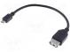 Kabel  OTG, USB 2.0  USB A zásuvka, USB B micro vidlice  0,2m