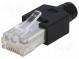Zástrčka  RJ45  PIN  8  Kat  3  stíněný,s krytkou,s vedením vodičů