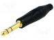 Zástrčka  Jack 6,35mm  vidlice  stereo  přímý  na kabel  pájení