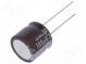 Kondenzátor  elektrolytický  low ESR  THT  180uF  63VDC  Ø16x15mm