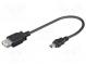 Kabel  USB 2.0  USB A zásuvka, USB B mini vidlice  0,2m  černá