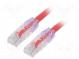 Patch cord  TX6A™ 10Gig,U/UTP  6a  drát  Cu  PVC  červená  Dél  1m