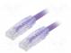 Patch cord  TX6A™ 10Gig,U/UTP  6a  drát  Cu  PVC  fialová  Dél  2m
