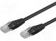 Patch cord  U/UTP  5e  lanko  CCA  PVC  černá  0,25m  28AWG