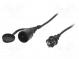 Prodlužovací síťový kabel  Zásuvky  1  guma  černá  3x1,5mm2  10m