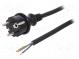 Kabel  CEE 7/7 (E/F) vidlice,vodiče,SCHUKO vidlice  guma  3m