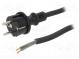 Kabel  CEE 7/7 (E/F) vidlice,vodiče,SCHUKO vidlice  guma  2m