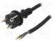 Kabel  CEE 7/7 (E/F) vidlice,vodiče,SCHUKO vidlice  guma  3m