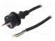 Kabel  CEE 7/7 (E/F) vidlice,vodiče,SCHUKO vidlice  guma  2m