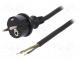 Kabel  CEE 7/7 (E/F) vidlice,vodiče,SCHUKO vidlice  guma  3m