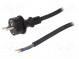 Kabel  CEE 7/7 (E/F) vidlice,vodiče,SCHUKO vidlice  guma  3m