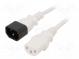 Kabel  IEC C13 zásuvka,IEC C14 vidlice  PVC  1,8m  bílá  10A  250V