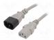 Kabel  IEC C13 zásuvka,IEC C14 vidlice  PVC  5m  šedá  3x1mm2  10A