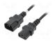 Kabel 3x0,75 mm² IEC C13 samice, IEC C14 samec, PVC, 0,5 m, černá